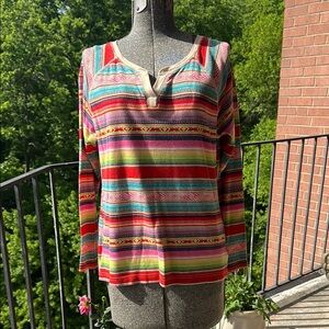 Chaps Sport Colorful Striped Women's Long Sleeve Top